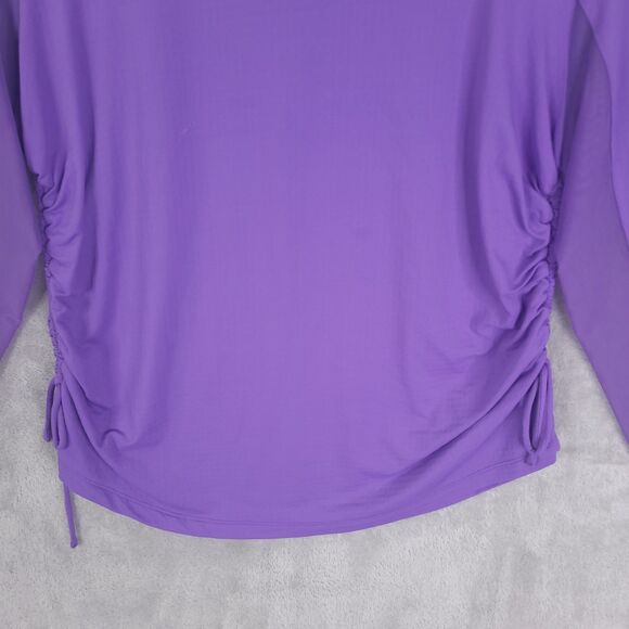 IBKUL Golf Tennis Top Shirt Womens XL Purple Long Sleeve 1/4 Zip UPF 50 Rushed - Picture 8 of 13
